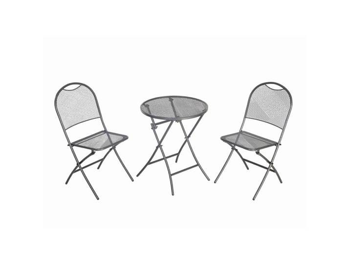 MWH Café Latte 3-tlg. Bistro-Set Stahl Iron Grey