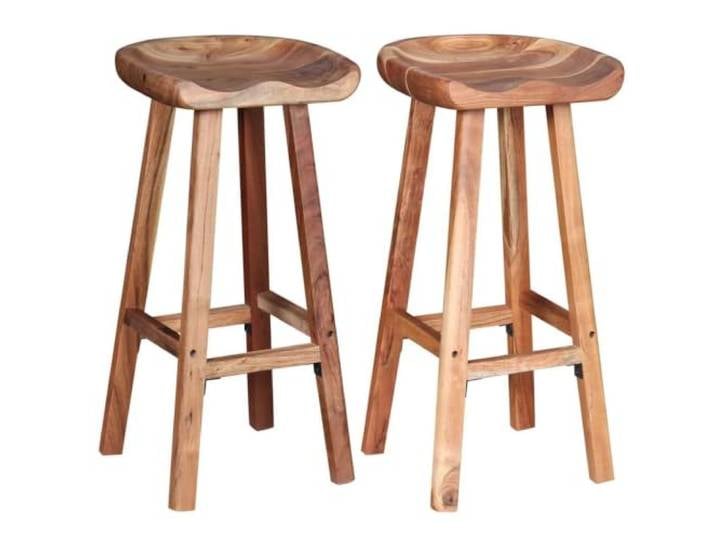 NLQMSU Barhocker, 2 Stück, aus massivem Akazienholz Langlebiges Tropenholz, natürliches mattes Finish, handgefertigter Retro-Stil, Kapazität 110 kg, vielseitiges Design