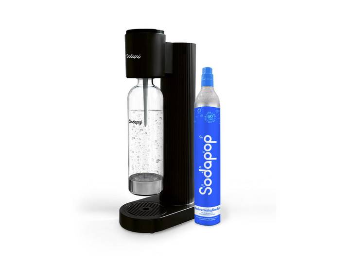 Sodapop Wassersprudler, Schwarz, Kunststoff, 12.8x44.90x23.10 cm, Lfgb, FSC Mix, Geschirr, Kannen & Karaffen, Wasserkaraffen & Krüge