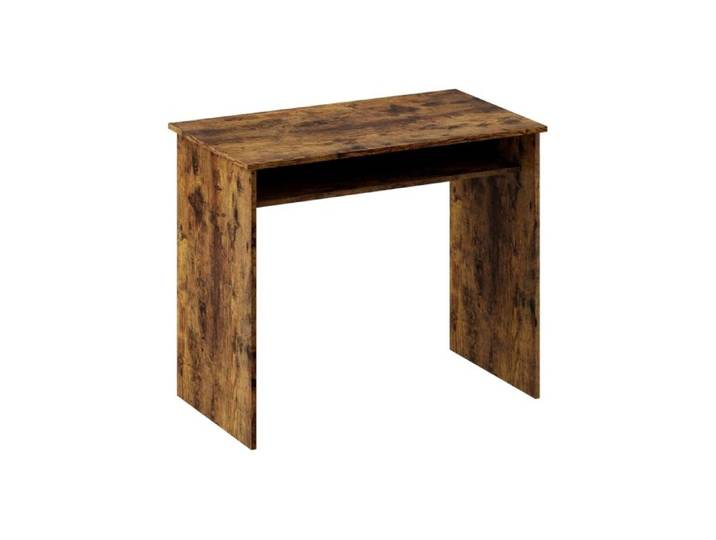 Boxy Work Desk with Shelf - Wood-Effect
