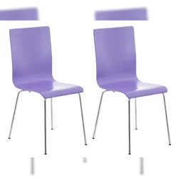 DELUKE 2er Set Besucherstuhl TUNIS - Holz Lila 43x47x87 cm | Besucherstühle Konferenzstuhl Wartezimmerstuhl Bürostühle Bürostuhl Konferenzraum Wartezimmer