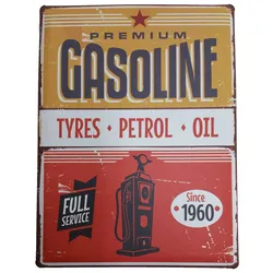 Metallschild Premium Gasoline