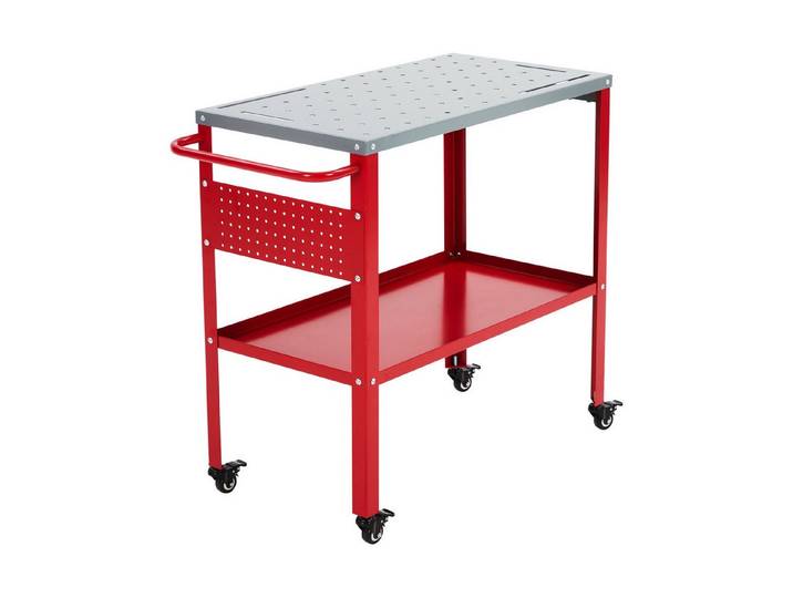 GarveeMore Schweißtisch Schweißtisch 91x46 cm – 1200 lbs, mobil & höhenverstellbar (1-St), 3 mm Stahlplatte, Aufnahmeplatte, 8 Werkzeugschlitze – für Profis
