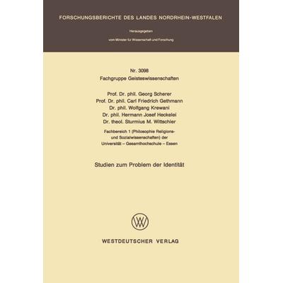 Studien zum Problem der Identität, Taschenbuch von Georg Scherer, VS Verlag für Sozialwissenschaften, 978-3-531-03098-2