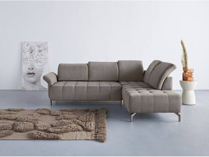 Ecksofa, Braun, 260x220 cm, 100% Polyester, Federkern, Klassisch, Inosign