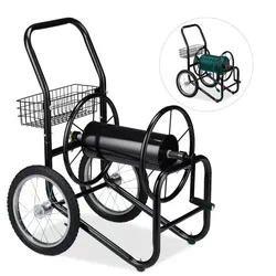 Relaxdays Schlauchwagen XL schwarz Schwarz