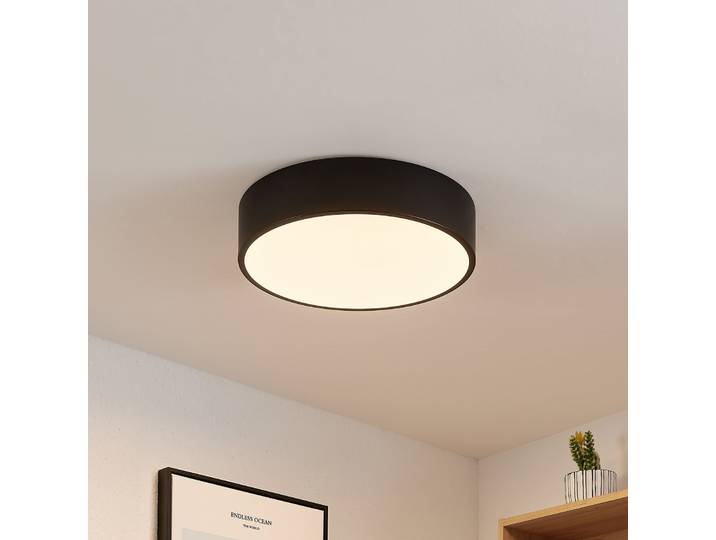 Simera LED Plafonnier Matt Black/White - Lindby - Salon / séjour - Moderne - Plastique - Rond