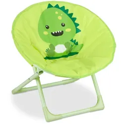 Relaxdays Faltbarer Moonchair für Kinder Weiß,Grün,Schwarz