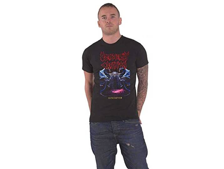 Malevolent Creation T Shirt Retribution Band Logo Metal nieuw Officieel Mannen