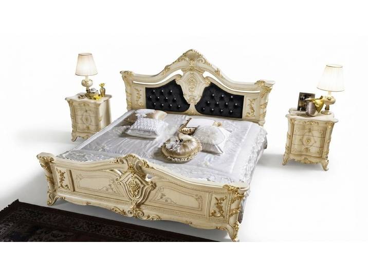 JVmoebel Polsterbett Chesterfield Polsterbett aus Leder im klassischen Barock-Stil, Made in Europa
