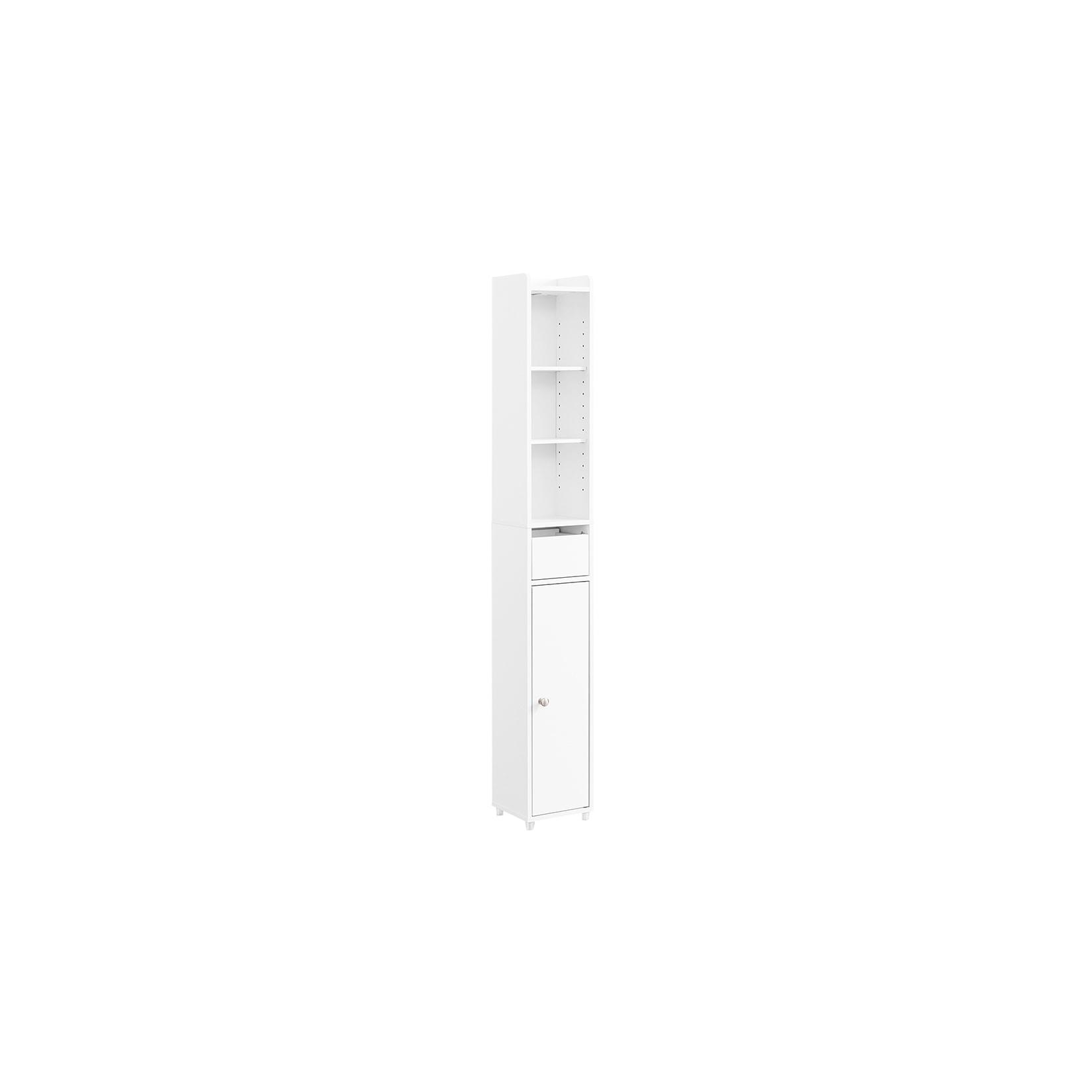 SoBuy Badezimmerschrank mit einer Schublade Weiß 20x17x145cm Minimalistisch
