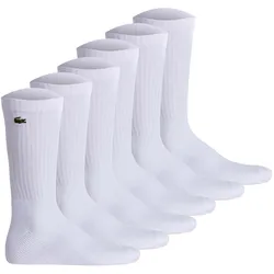 LACOSTE Unisex Socken, 6er Pack - Tennissocken, Baumwollmischung, einfarbig Weiß / 39-42