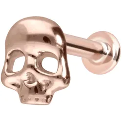 14 Karat Gold Labret mit Innengewinde TOTENKOPF
