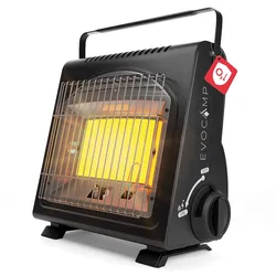 EVOCAMP Tragbare Gasheizung 1,7 kW Leistung, sicherer Betrieb für 227g Kartusche MSF-1A, Sauerstoffmangelsicherung und Kippschutz