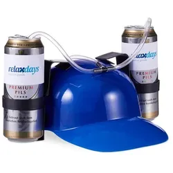 relaxdays Party-Trinkhelm blau-schwarz-transparent