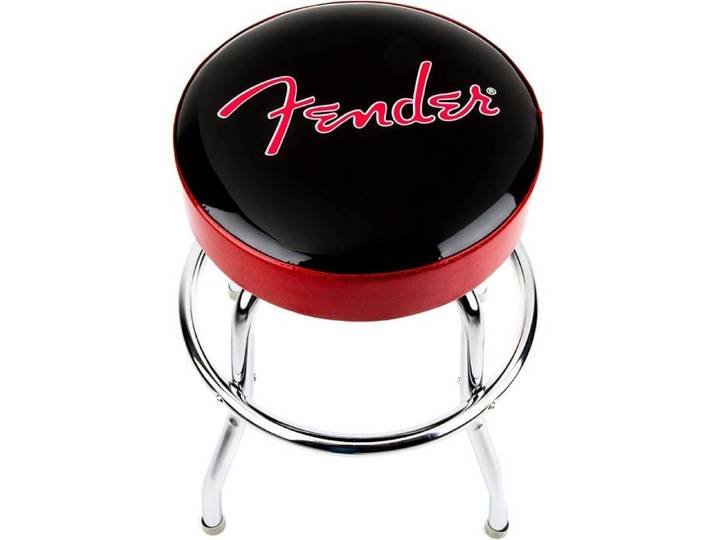 Tabouret Fender 24  Noir et Rouge Scintillant Rembourré pour Musiciens