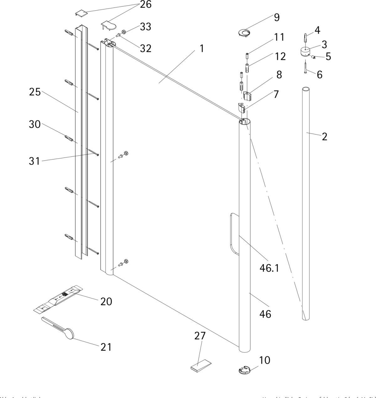 HSK Duschkabinenbau KG HSK Ersatzteile 1 x Wandanschlussprofil, E74230 E74230