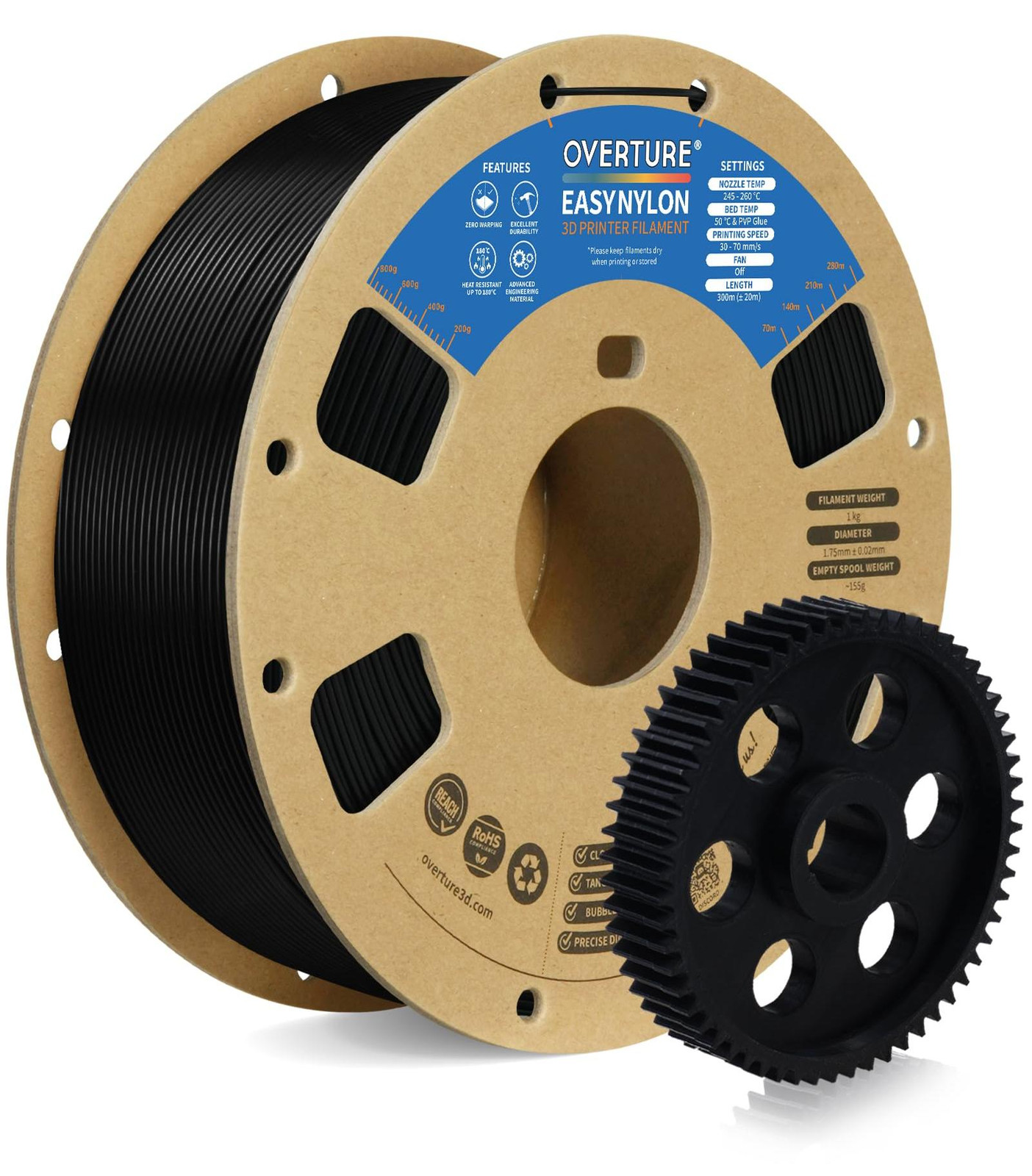 Selius Nylon Filament 1,75 mm, Spoel van 1 kg, Zwart