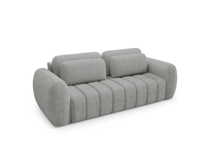 Petits-meubles Sofa Cesar 3 Sitzplätze Hellgrau, Grau, Holz, 266x95x110 cm, Wohnzimmer, Sofas & Couches, Sofas, 3-Sitzer Sofas