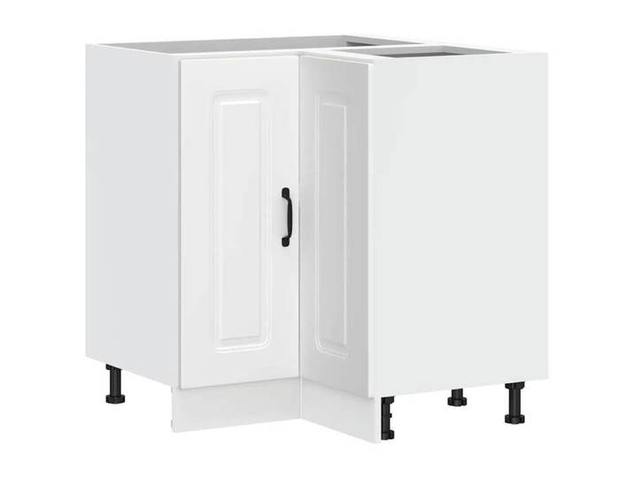 MGH Armoire d'angle de cuisine  Kalmar  avec rangement - blanc bois d'ingénierie LV1358