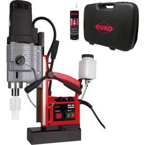 RUKO Magnetbohrmaschine RU40, 1800W, 20000N Magnetkraft, MK3, Weldon und Bohrfutter, bis 80 mm Ø