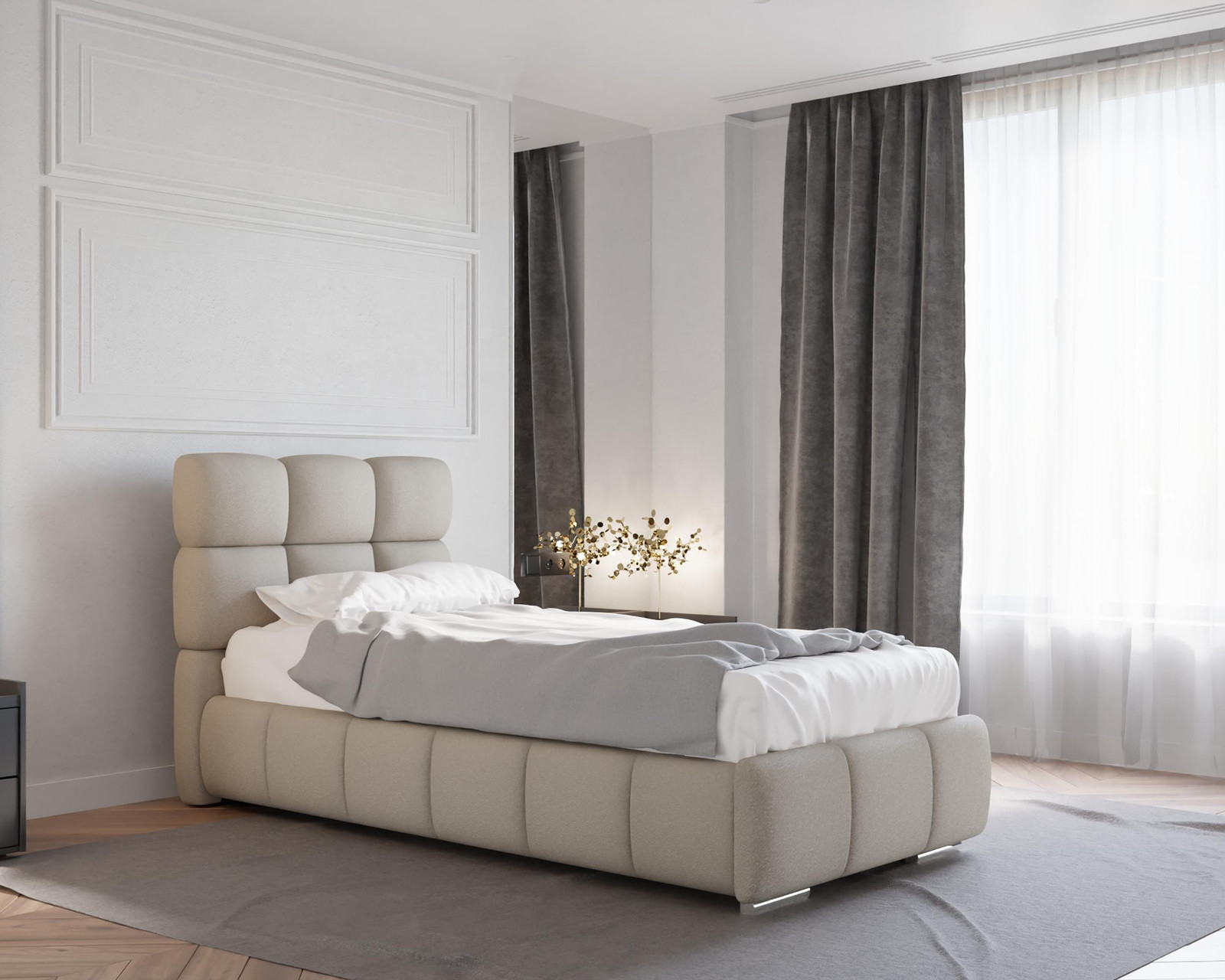 Panda Möbel Bliss boxspringbed met opbergruimte en ARLAN matras (7 zones, kokos)