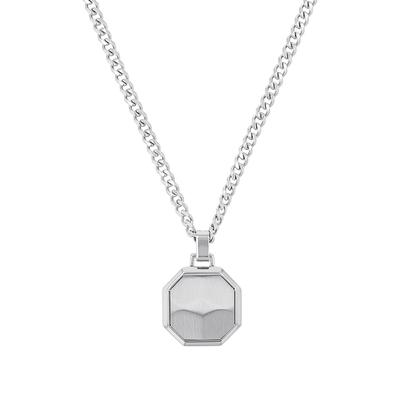 Kette mit Anhänger JOOP "Schmuck, Geschenk", silber (edelstahlfarben), Halsketten, Herren, Edelstahl, L: 60 B: 3,5mm, B:3,5mm