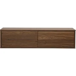 Wand-TV-Möbel dunkle Holzoptik Nussbaum L120 cm FLEXO