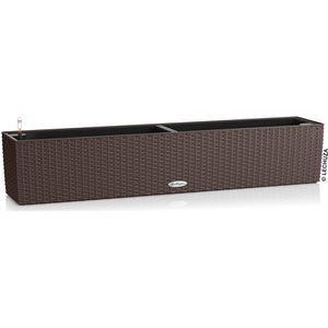 Lechuza BALCONERA Cottage 100 Blumenkasten, mokka, 99 x 19 x 19cm, aus Kunststoff, mit Wasserspeicher