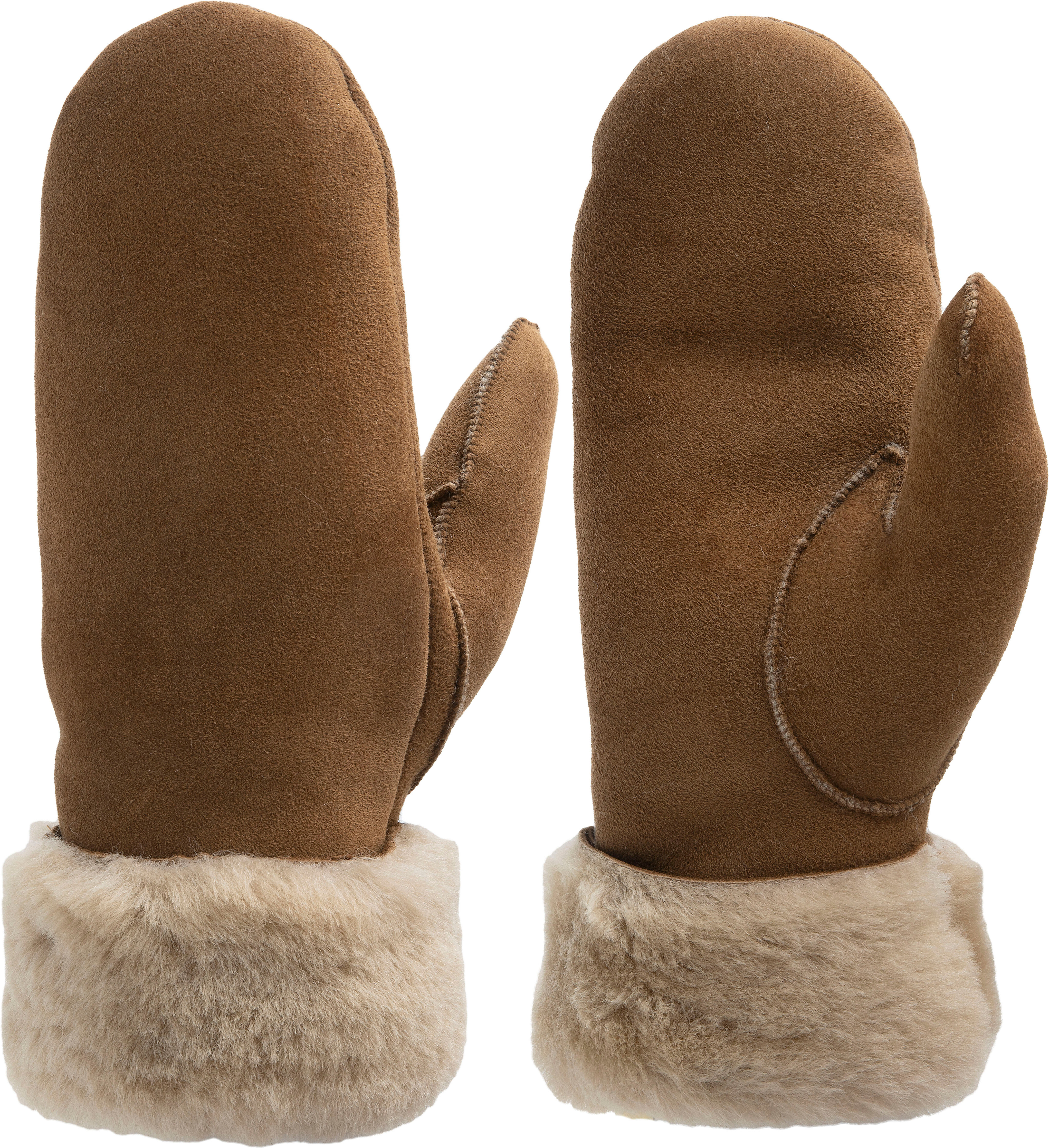 Lederhandschuhe PEARLWOOD "FIONA", Damen, Gr. 8, braun (tobacco), Schafsleder, unifarben, Handschuhe Lederhandschuhe, Velourleder, Fausthandschuh, warm gefüttert tobacco 8