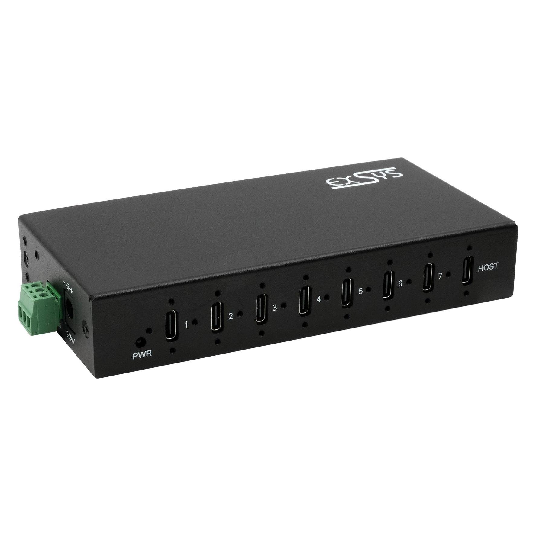 Exsys Industrial USB 3.2 Gen 2x1 Hub 7-Port (USB-C, 7 Ports) (EX-12277HMS)