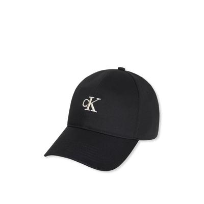 Baseball Cap CALVIN KLEIN JEANS "MONOGRAM EMBROIDERY BASEBALL CAP", Herren, schwarz, Web, Baumwolle, unifarben, Caps, Mit festem Schirm