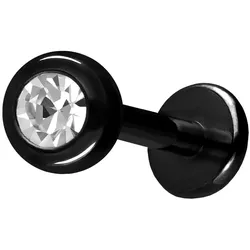 Titan Labret mit Innengewinde KRISTALL