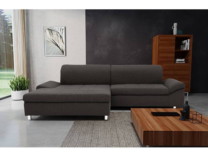 Ecksofa Altomna mit Longchair Grau Webstoff Cody 260 x 80 x 178cm Longchair davorstehend rechts Modern