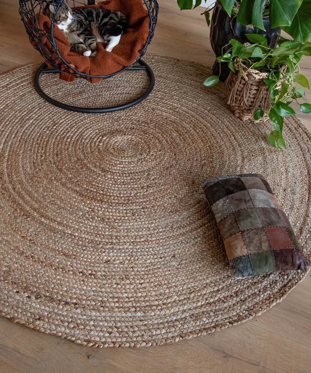 Folkways Jute Vloerkleed Rond Aime Natuurlijk