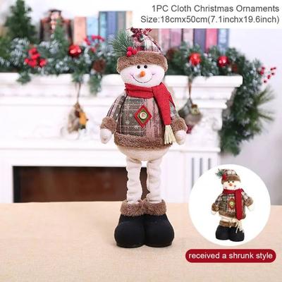 Inspired Living Festive Telescopic Christmas Doll Plush Decoration Adjustable Santa Snowman Reindeer Holiday Decor 2