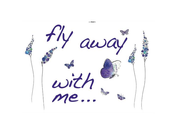 Komar Dekosticker Butterflies, Lila, Kunststoff, 17-teilig, Text, Blumen, 100x70 cm, Made in Germany, einfache und schnelle Anbringung, Tapeten & Wandverkleidungen, Wandtattoos & Sticker, Wandsticker