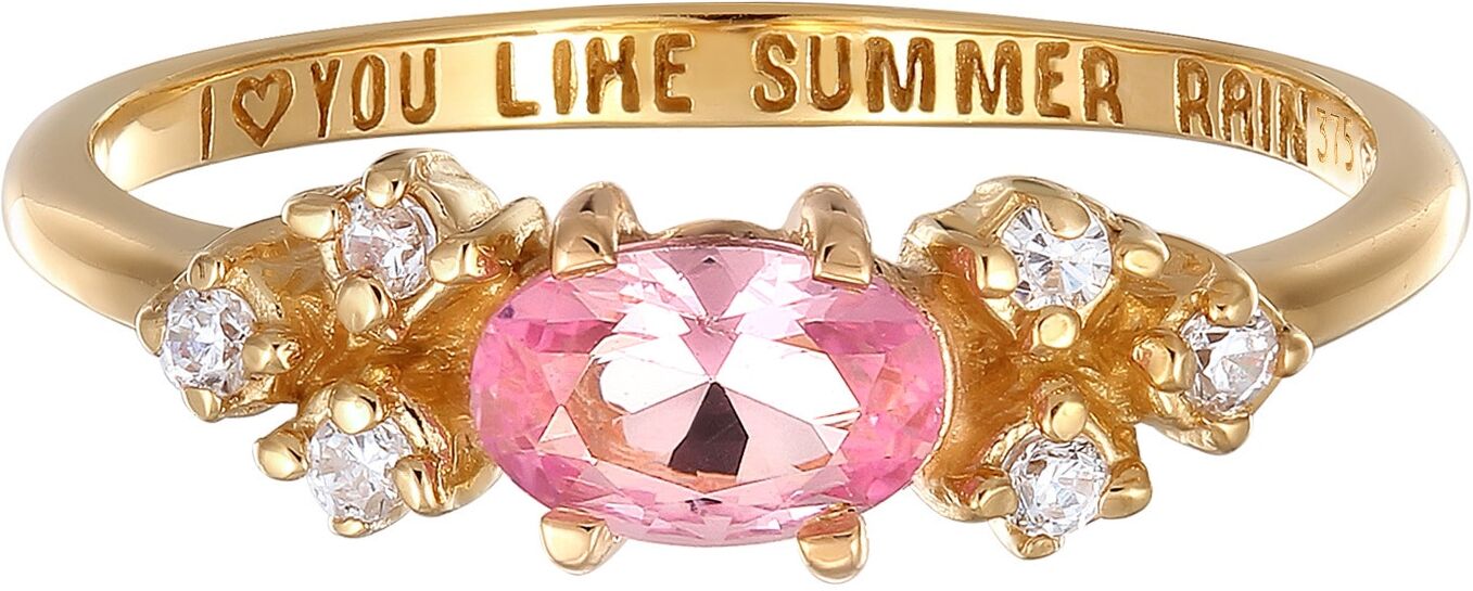 Silberring HAZE & GLORY "Ring Diamant Synthetisch Saphir Topas 375 Gelbgold" Gr. 58, gold, Fingerringe, Damen, 58, Gelbgold 375, Silberring