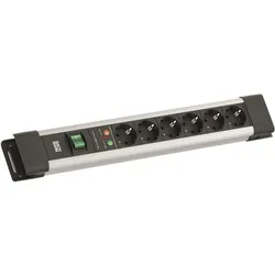 Bachmann, Steckdosenleiste, CONNECTUS 6-Fach Steckdosenleiste 2m (Robuste Mehrfachsteckdose mit Schalter und Überspannu (6x, CEE 7/3, 2 m)