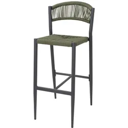 Bolero Eden PE Twist Rattan Outdoor Barhocker Grün (2 Stück)