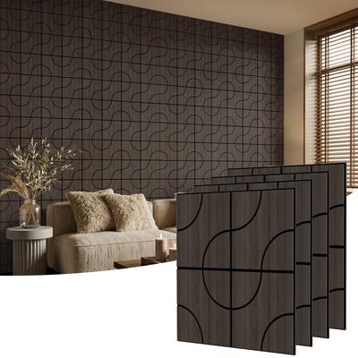 Hochwertiges "4 Panels 24"" x 24"" Circular Pattern Acoustic FSC Wall Panels for Interior Cover 15.5 Sq. Ft."