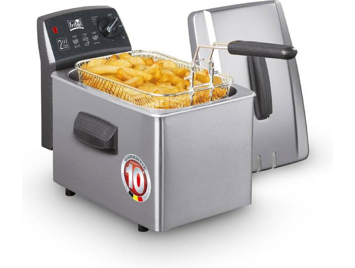 FRITEL Frituurpan - Turbo SF® 4154 - Friteuse met Antistofdeksel - Olie + Vast Vet - 2-4 personen - 2400W - 3 liter