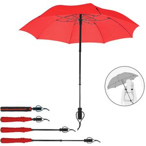 Euroschirm Regenschirm teleScope handsfree, rot, sturmfest, manuell, Ø 109 cm, Länge geöffnet 73 - 96 cm, Trekkingschirm