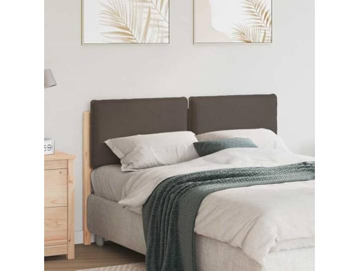 Kopfteil gepolstert Natur und Hellgrau 120 cm aus massivem Kiefernholz, rechteckige Form, modernes Design, weiches Polsterung, einfache Reinigung mit feuchtem Tuch,