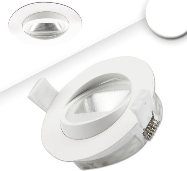 Isoled Led Einbaustrahler Asymmetrisch Cob, Weiß, 8w, 50°, Ip44, Rund, Neutralweiß, Dimmbar