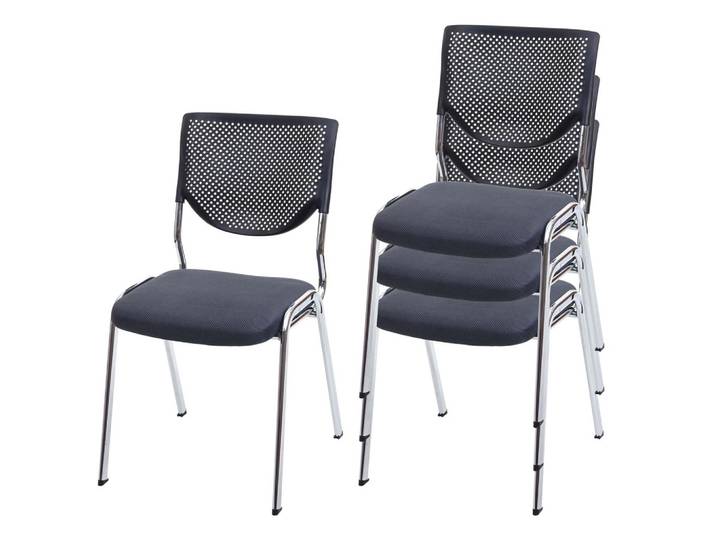 BESUCHERSTUHL Grau 4er-Set