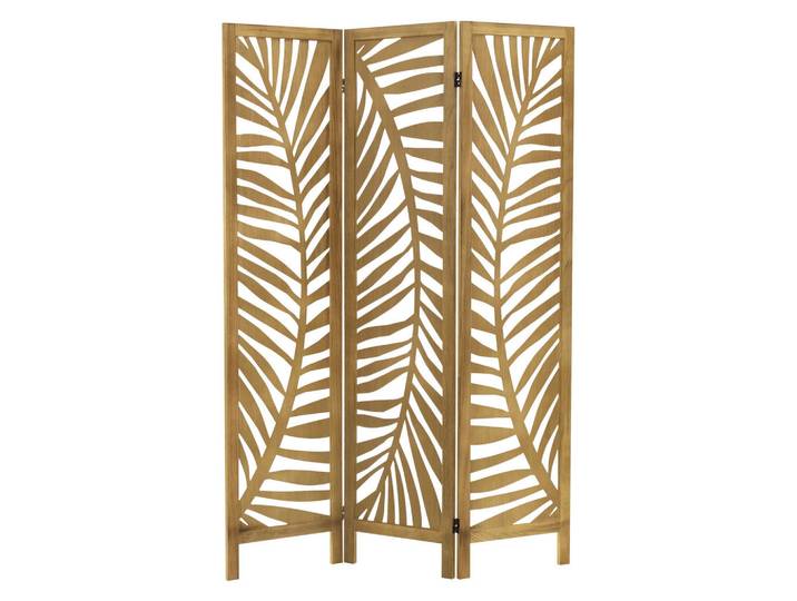 Ml-Design Paravent 3 teilig Fukuoka 170x121 cm Natur aus Holz, Beige, Paulownia, 121x170x2 cm, Wohnzimmer, Raumteiler, Paravents
