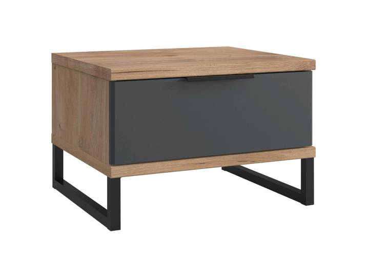 Boxxx Nachtschrank, Graphit, Plankeneiche, Metall, 1 Schublade(n) Schubladen, 46x30.8x40 cm, Schlafzimmer, Nachttische