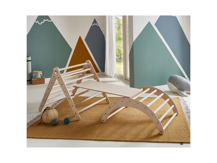 Montessori Kletterset / Kletterdreieck Rutsche Bogen Klettergerüst