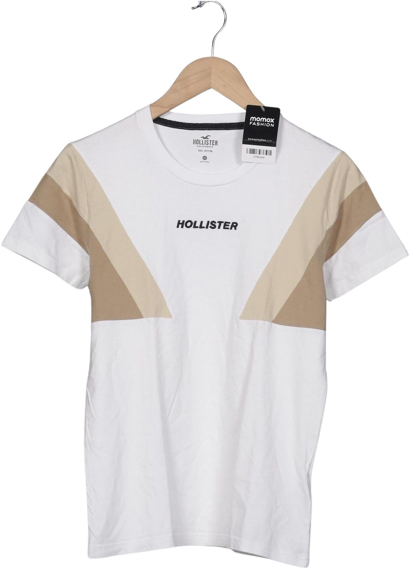 Hollister Herren T-Shirt, Weiß, Gr. XS, Baumwolle - Second Hand